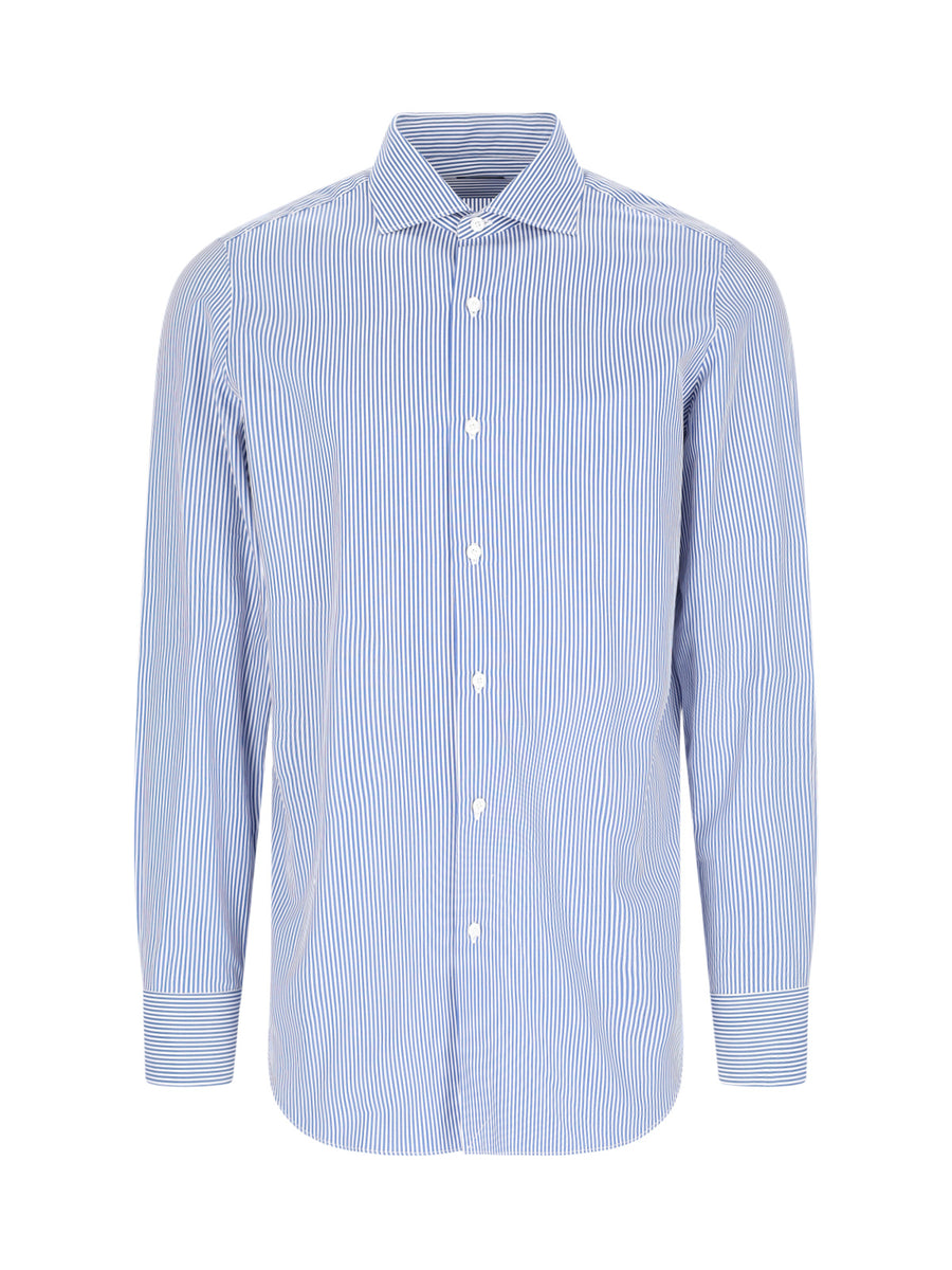 Finamore Milano 100% cotton shirt in blue