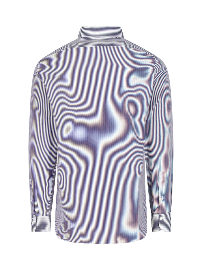 Finamore Shirts Blue Cotone