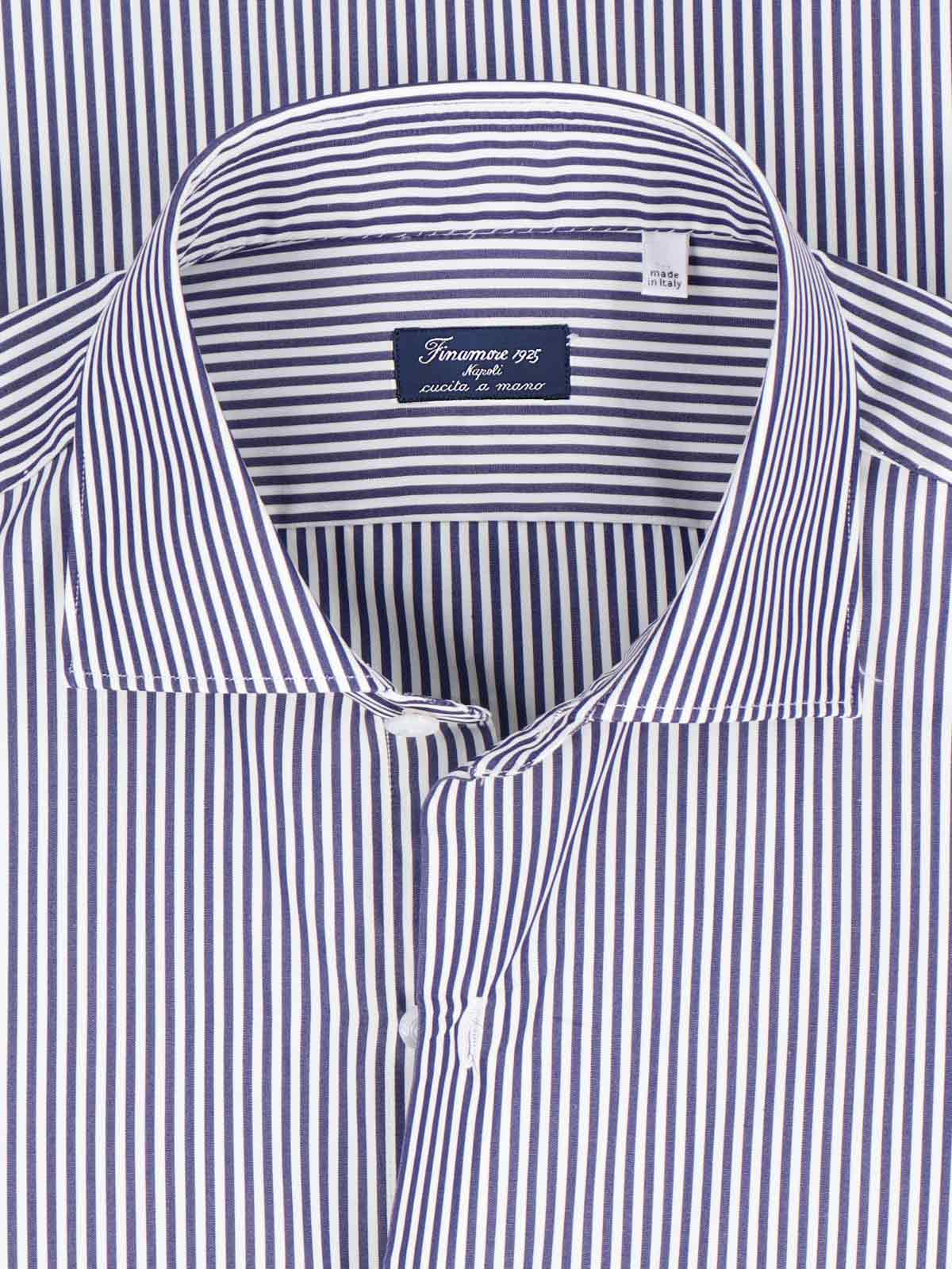 Finamore Shirts Blue Cotone