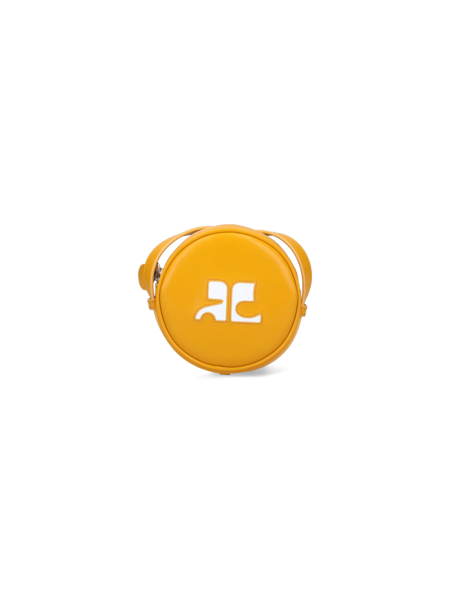 CourrèGes 100% leather shoulder bag in yellow