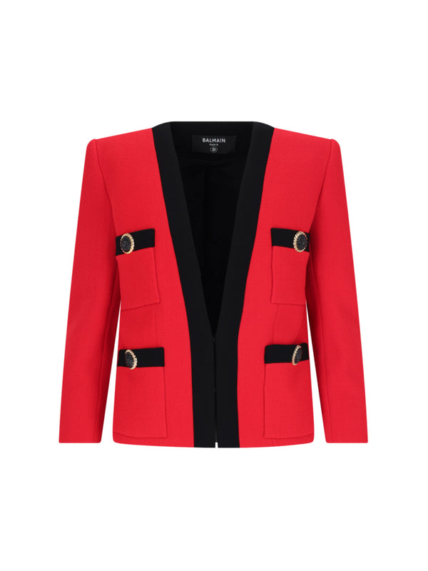 Balmain 100% Virgin Wool blazer in red