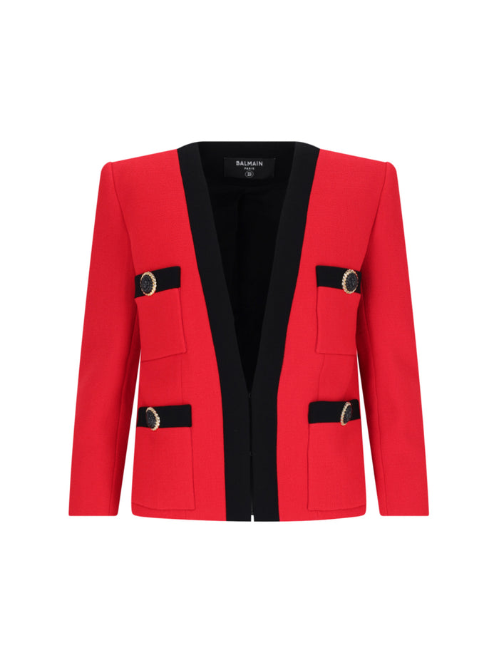 Balmain Jackets Red Virgin Wool