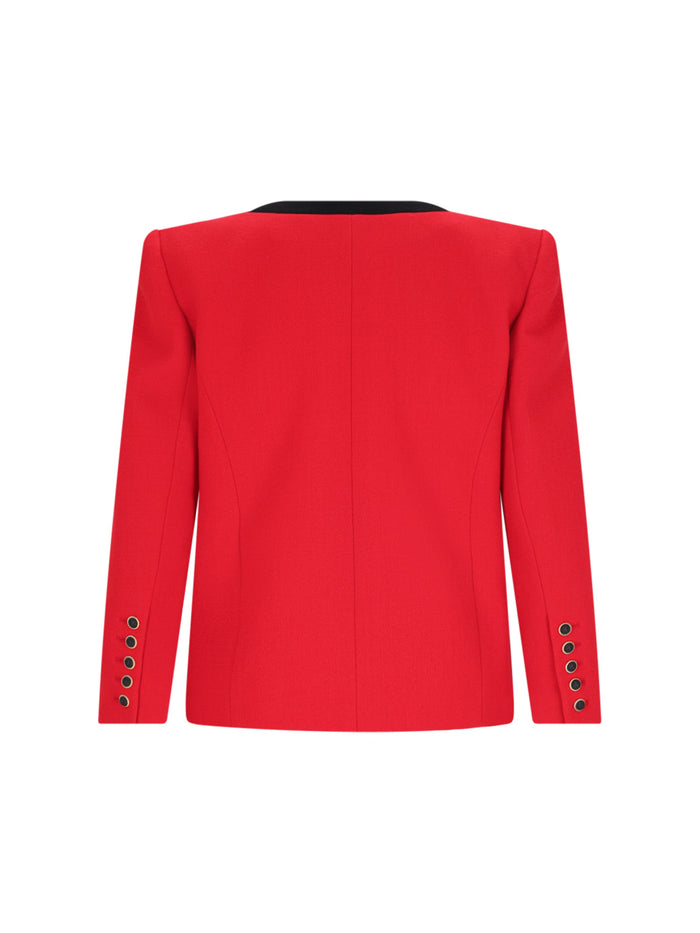 Balmain Jackets Red Virgin Wool