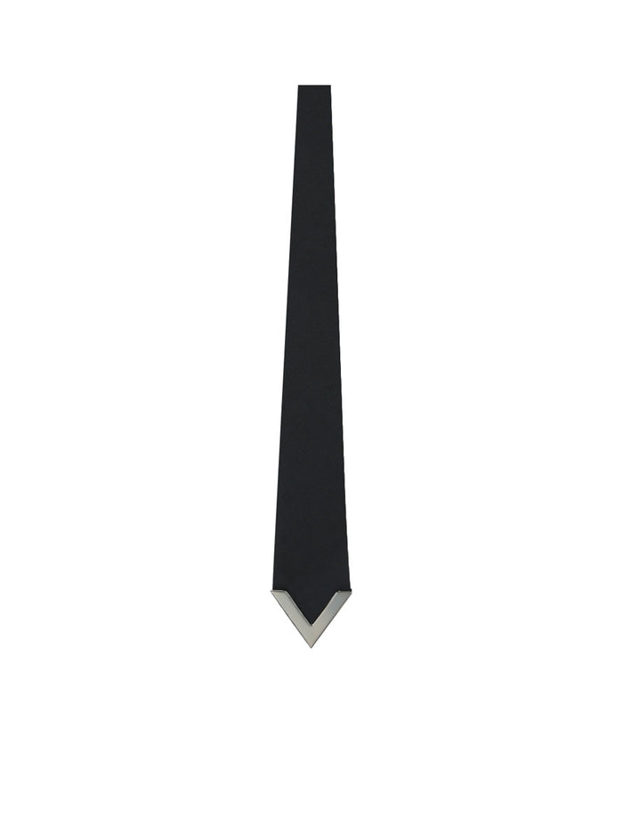 Valentino Garavani Ties Black Virgin Wool Silk