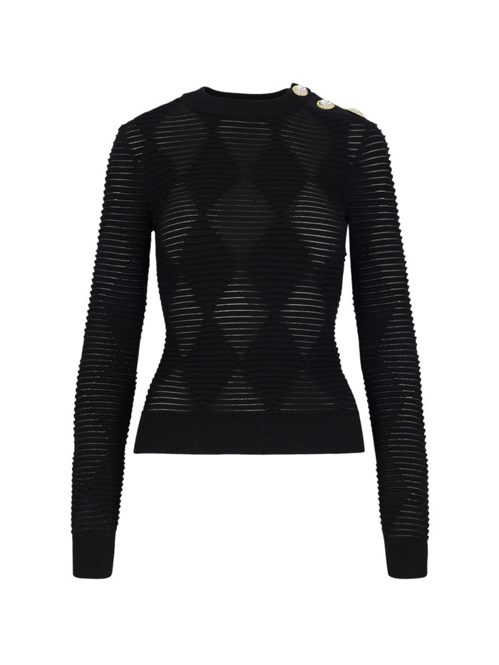 Balmain Sweaters Black Viscose