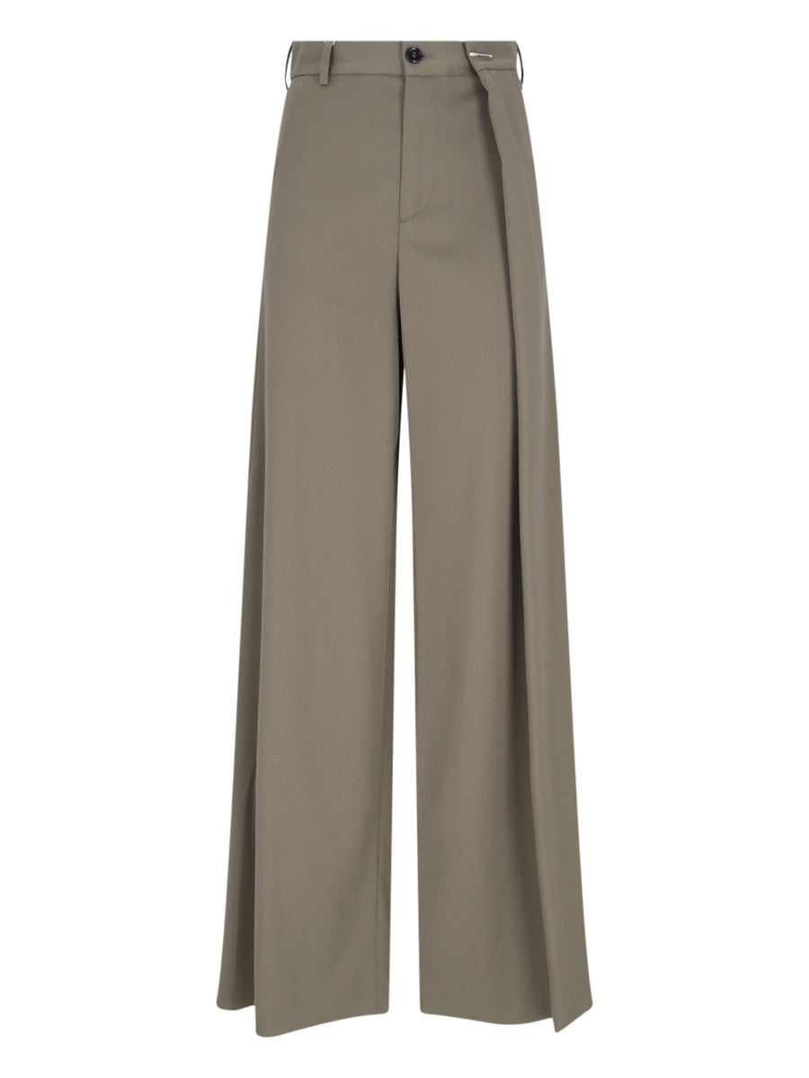 MM6 Maison Margiela 54% Polyester trousers in green