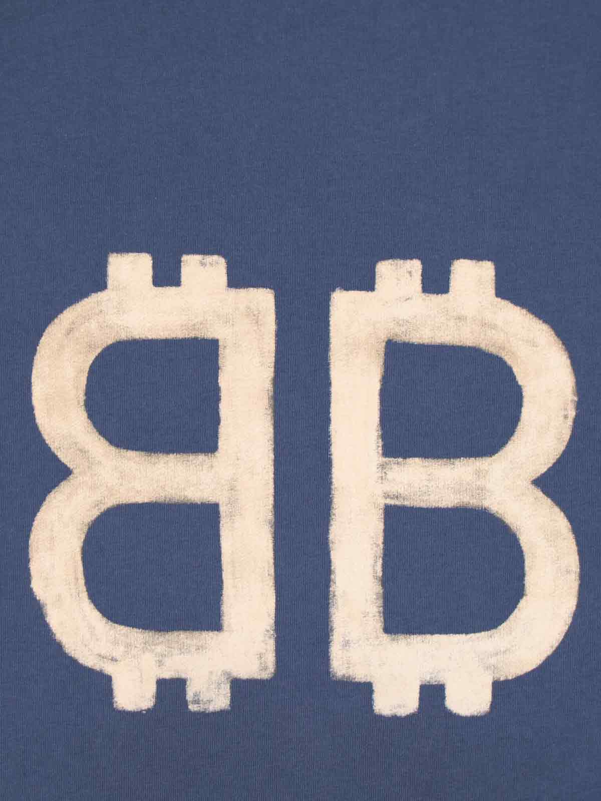 Balenciaga T-Shirts And Polos Blue Outer Fabric: Cotton