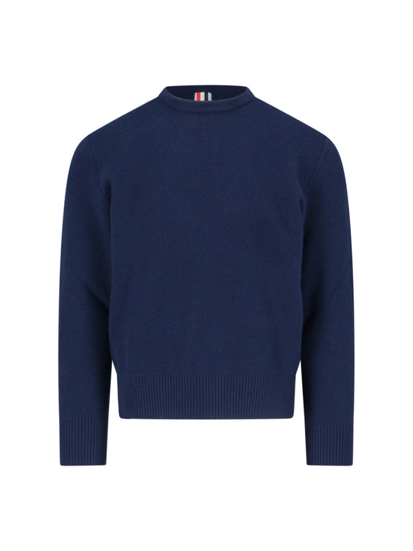 Thom Browne 100% Virgin Wool sweater in navy
