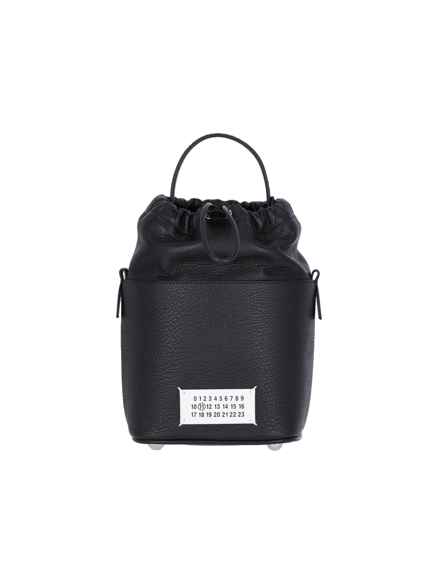 Maison Margiela Body: 100% Deerskin bucket bag in black