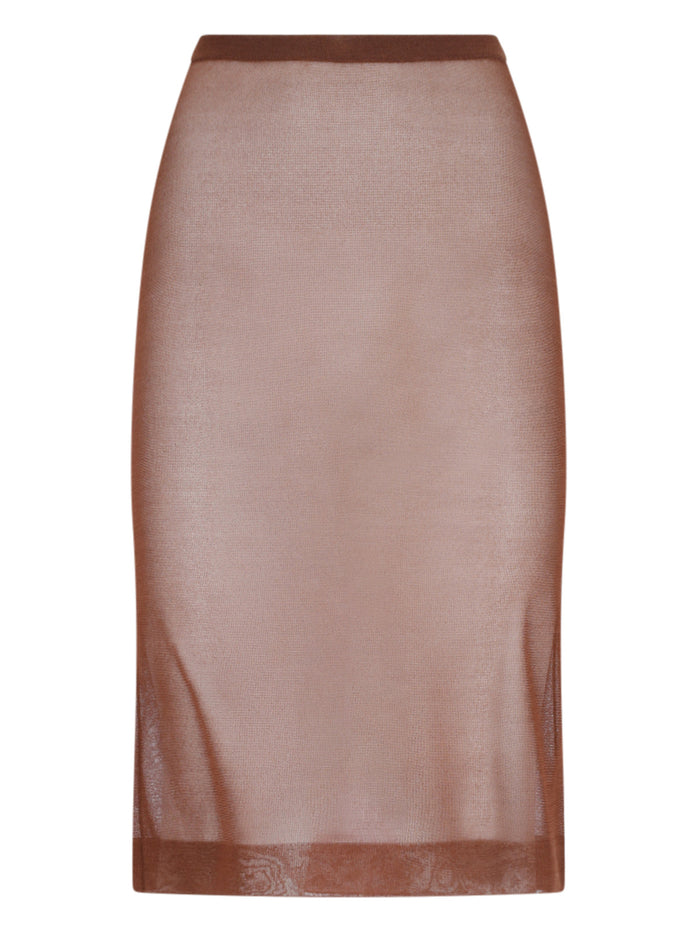 Saint Laurent Skirts Brown Fabric 1: Silk