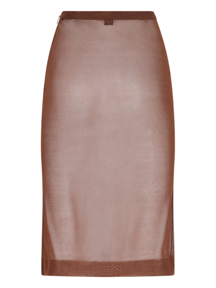 Saint Laurent Skirts Brown Fabric 1: Silk