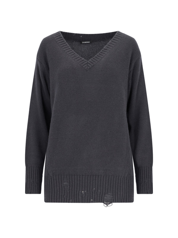 Canessa 100% Cashmere sweater in gray