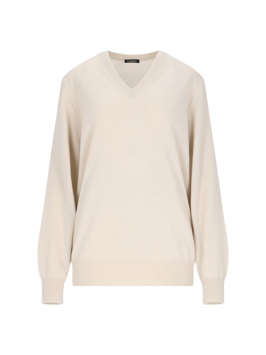 Canessa 100% Cashmere sweater in white