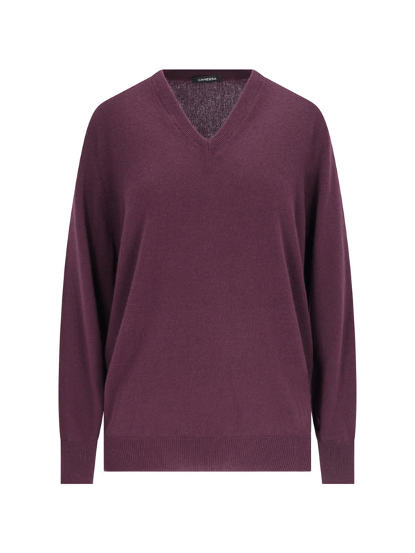 Canessa 100% Cashmere sweater in purple