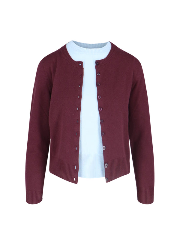 Canessa 100% Cashmere cardigan in burgundy