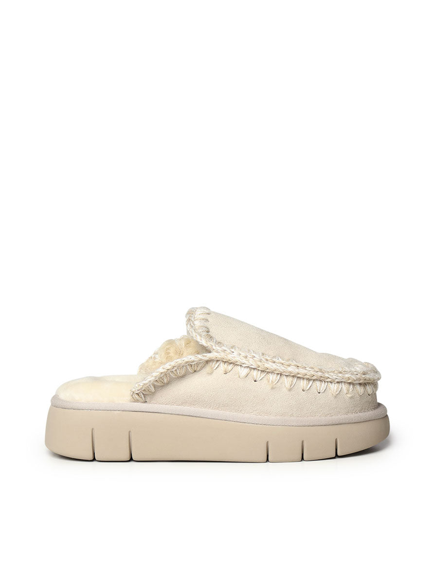 Mou Sandals White Suede