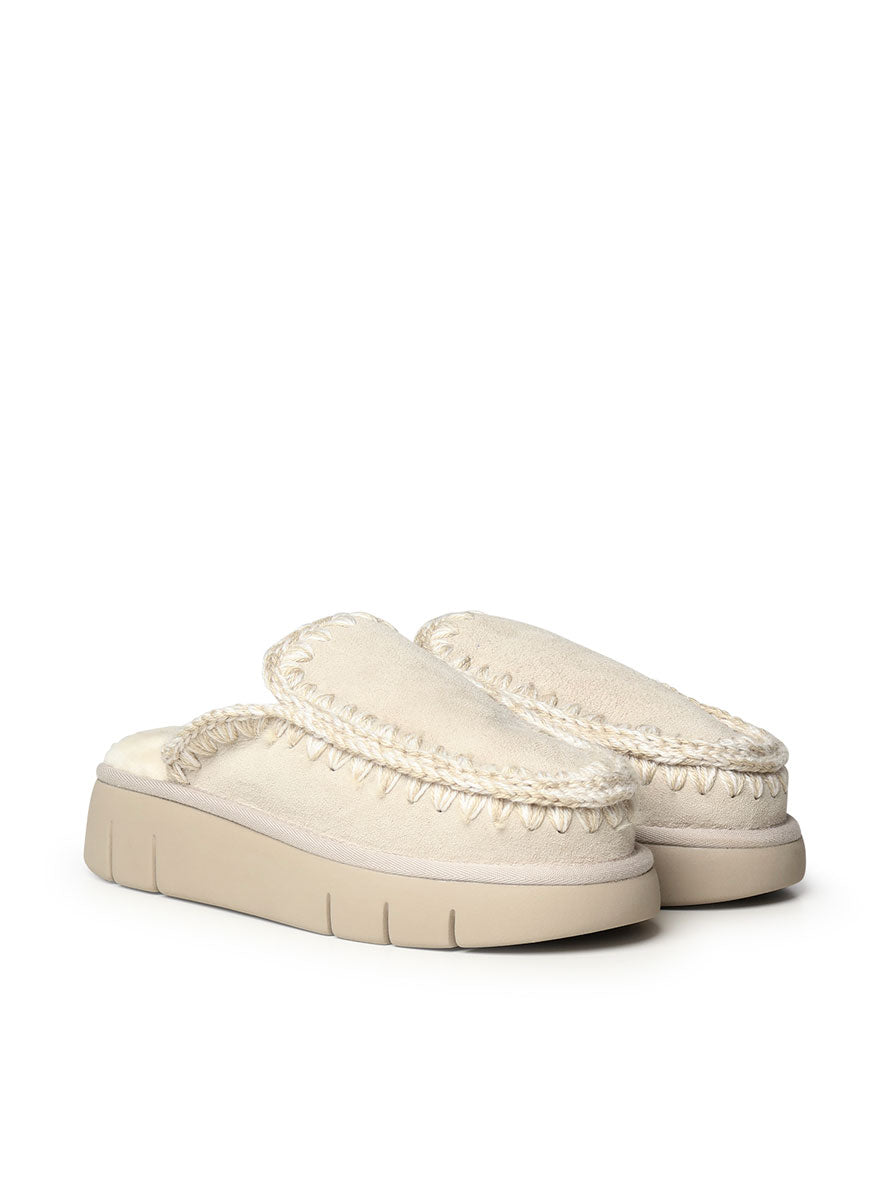 Mou Sandals White Suede