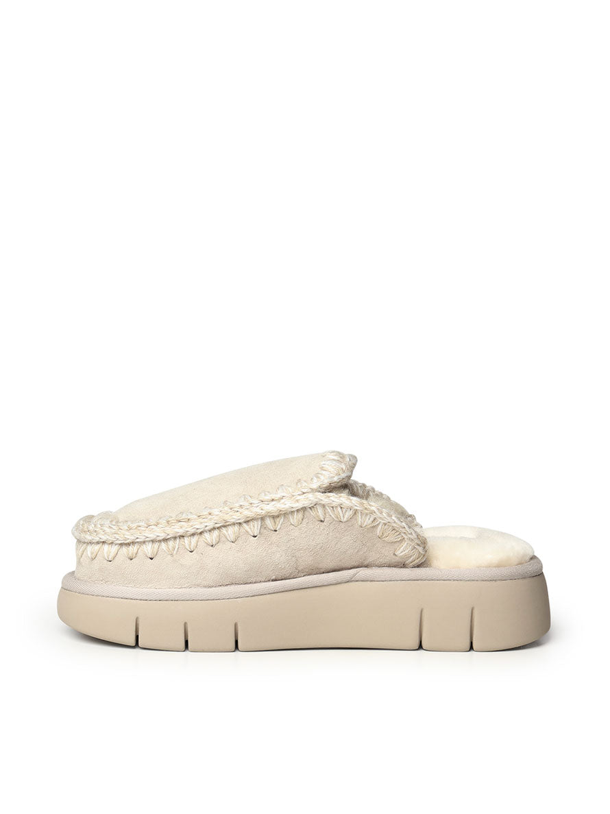 Mou Sandals White Suede