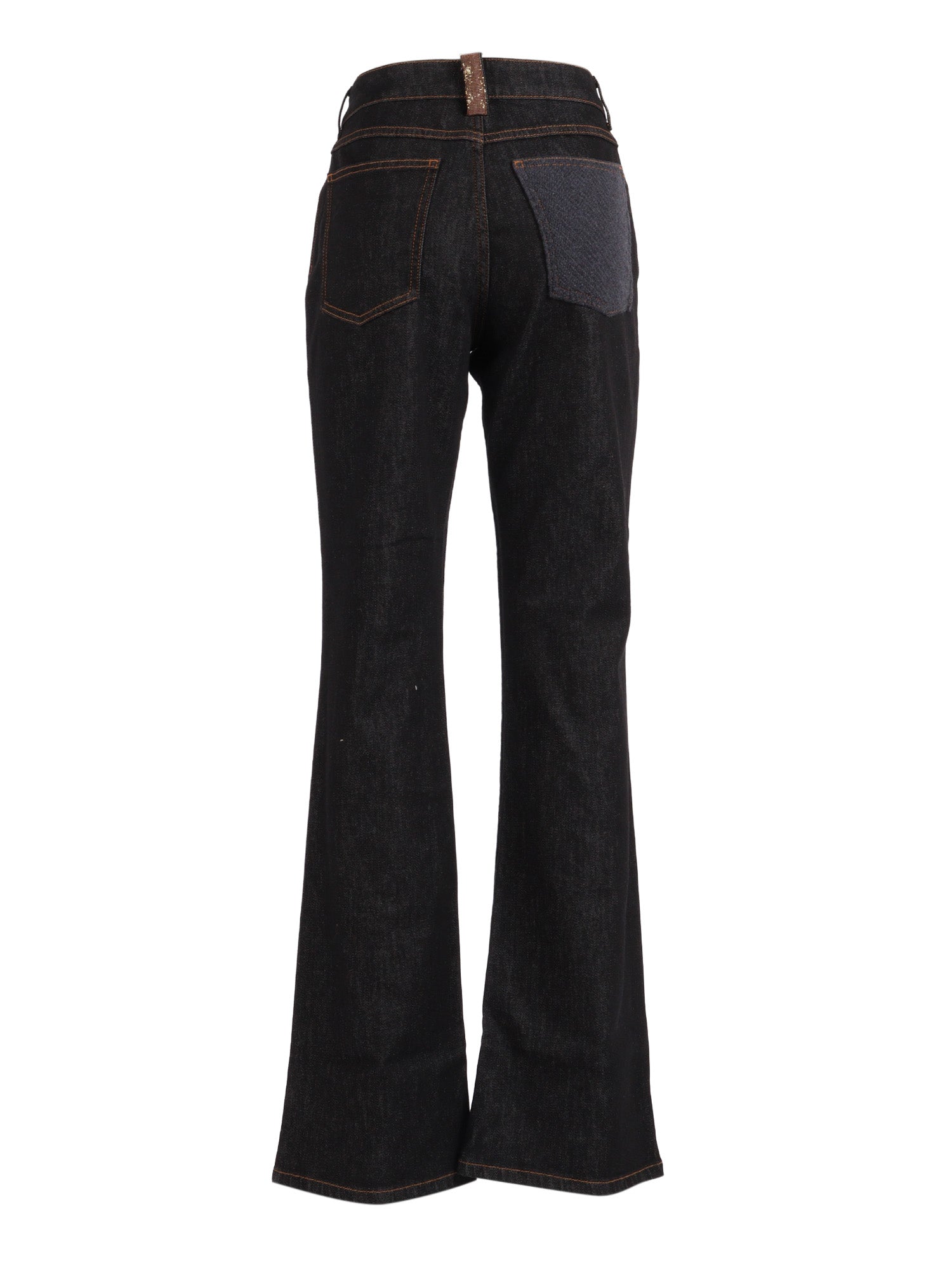 Slim Fit Bootcut 5 Pocket Jeans With Knit Back Blue Cotton Elastane