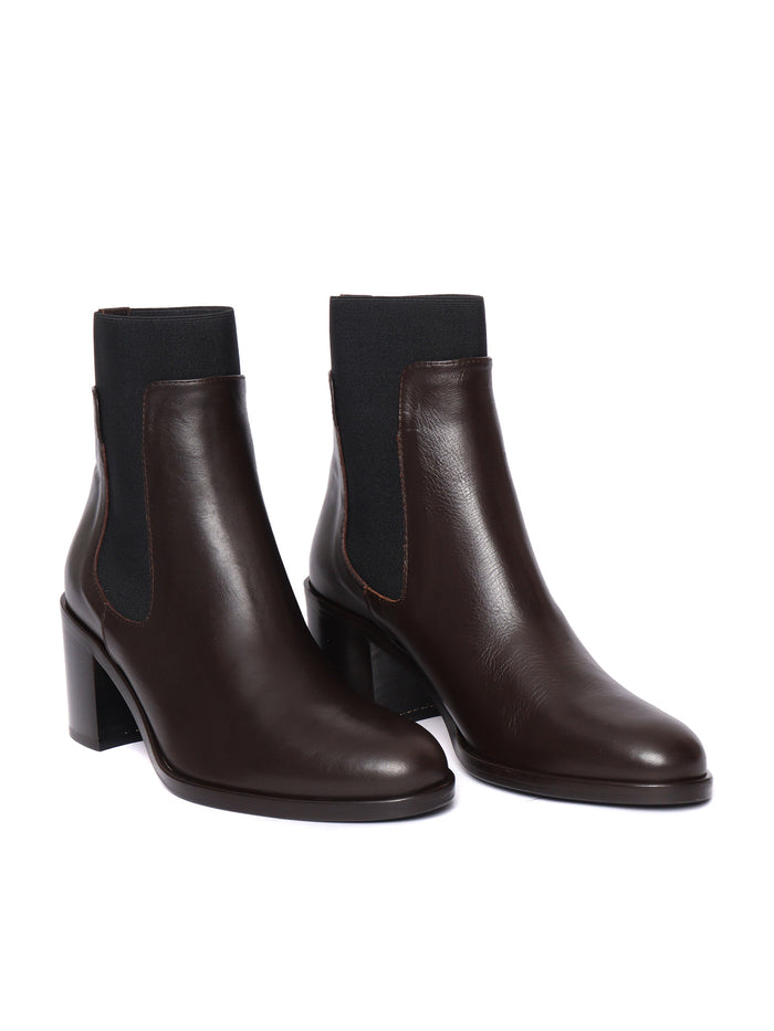 Tronchetto Luxury Elastico Da 16 Brown Leather Sole Rubber Boot
