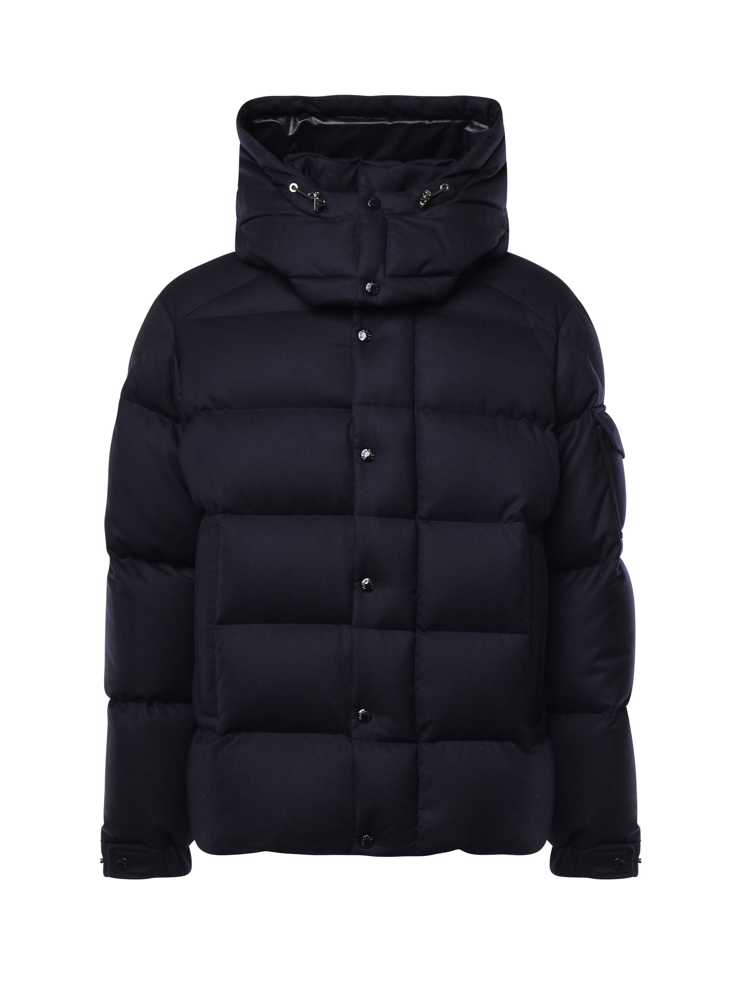 Moncler Coats Black Virgin Wool