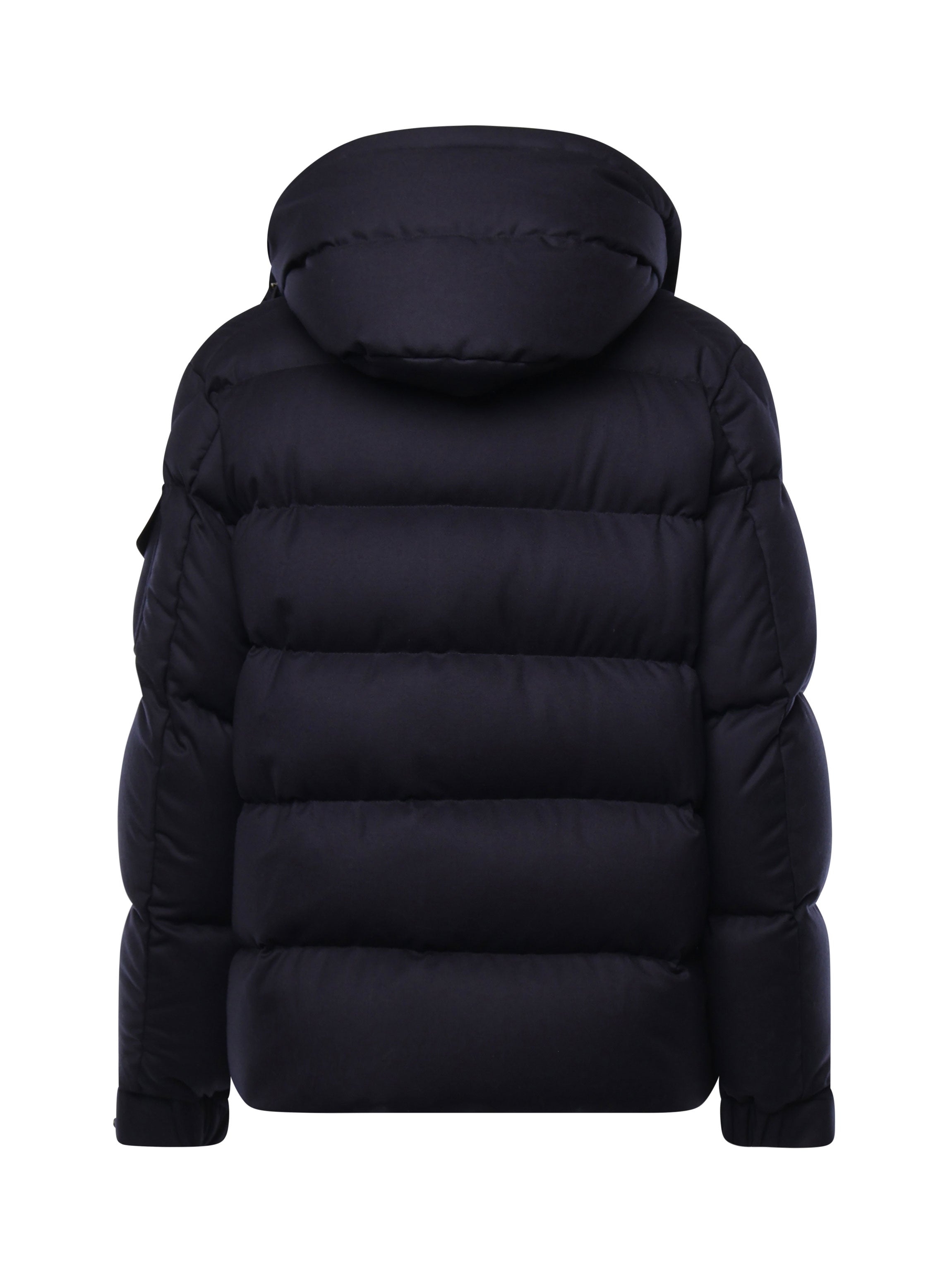 Moncler Coats Black Virgin Wool
