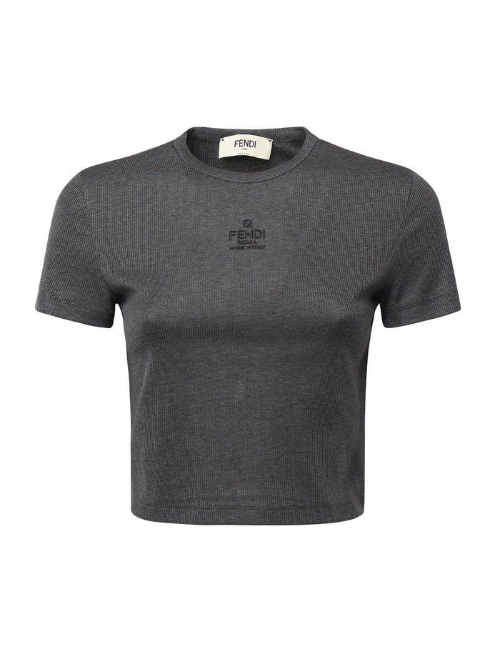 Fendi T-Shirts And Polos Grey Cotton
