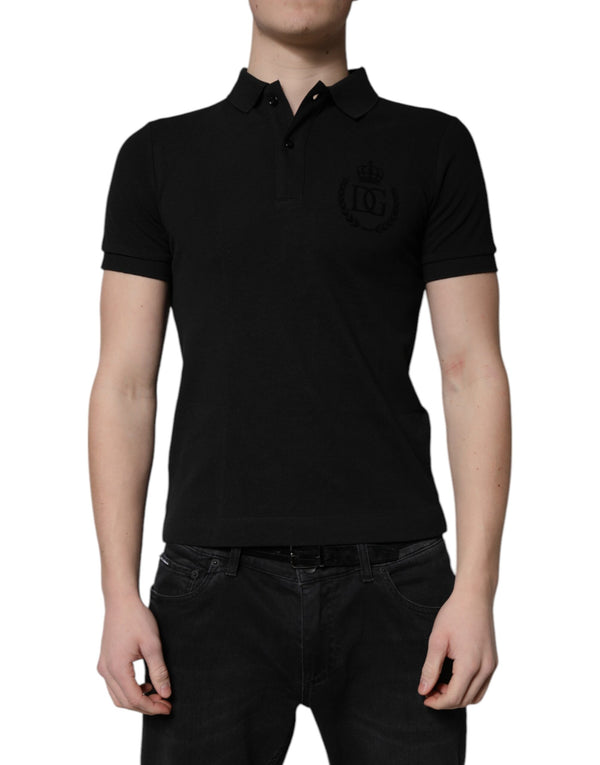 Dolce & Gabbana 100% Cotton polo in black