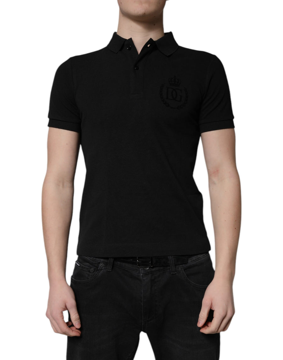 Dolce & Gabbana 100% Cotton polo in black