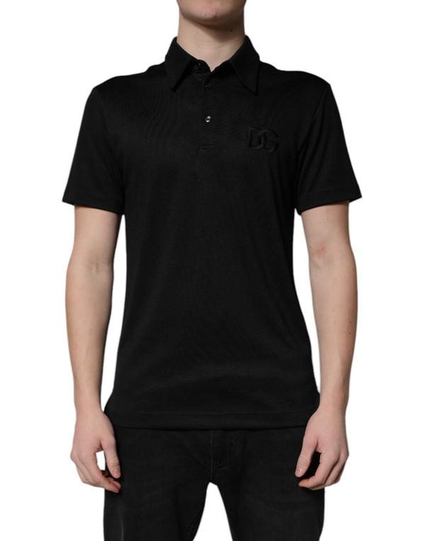 Dolce & Gabbana 80% Polyester polo in black