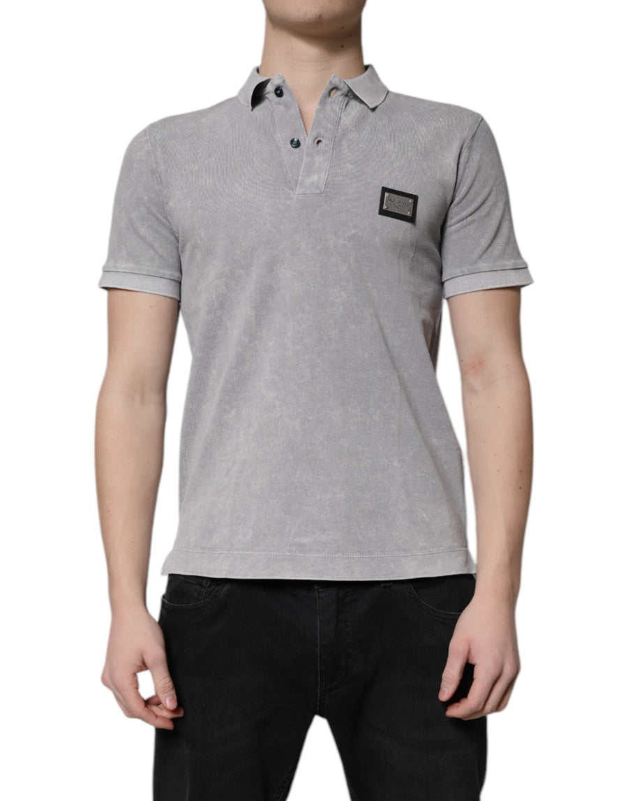 Dolce & Gabbana 100% Cotton polo in gray