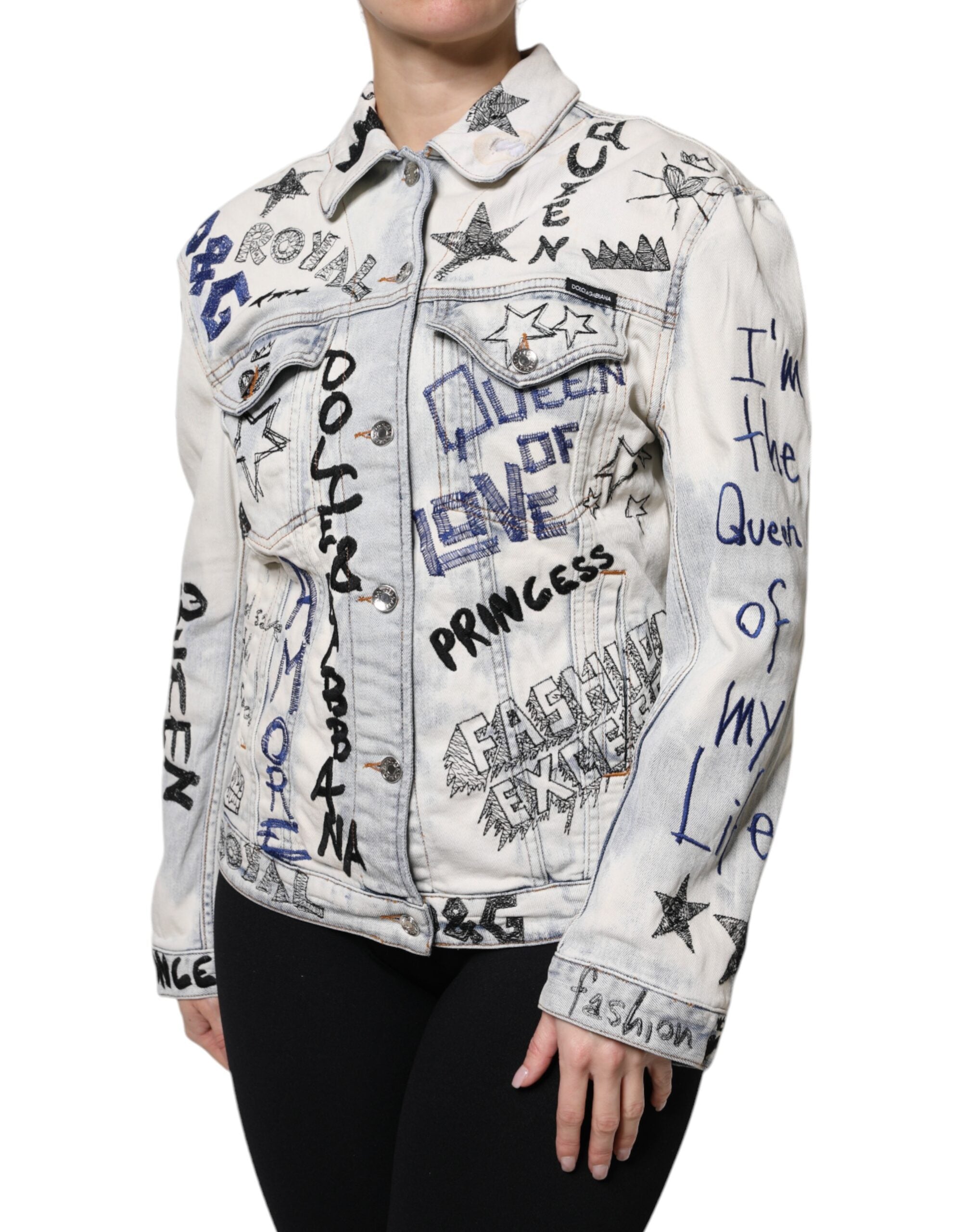 Dolce & Gabbana 98% Cotton 2% Elastane jacket in blue — view 3