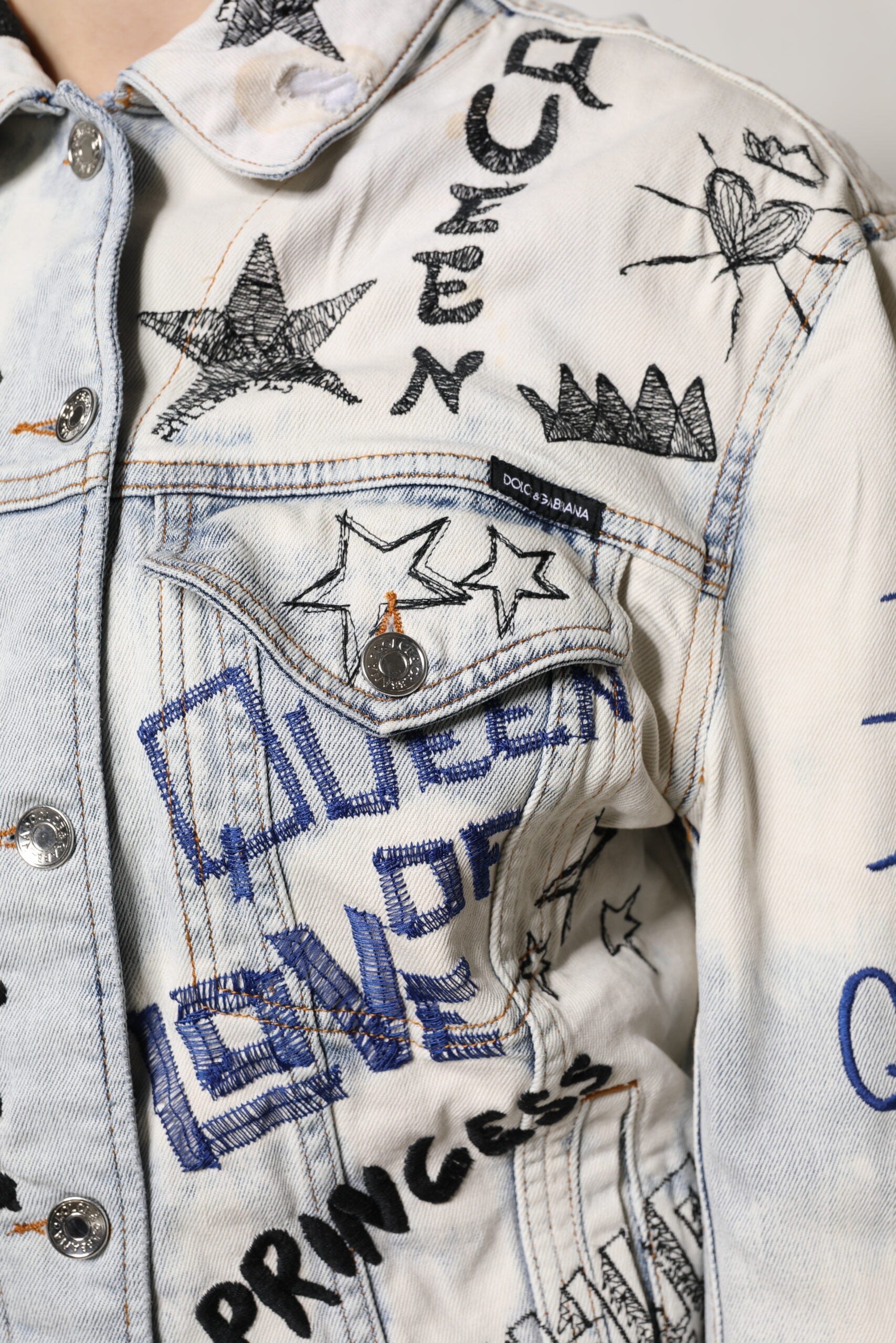 Dolce & Gabbana 98% Cotton 2% Elastane jacket in blue — view 5