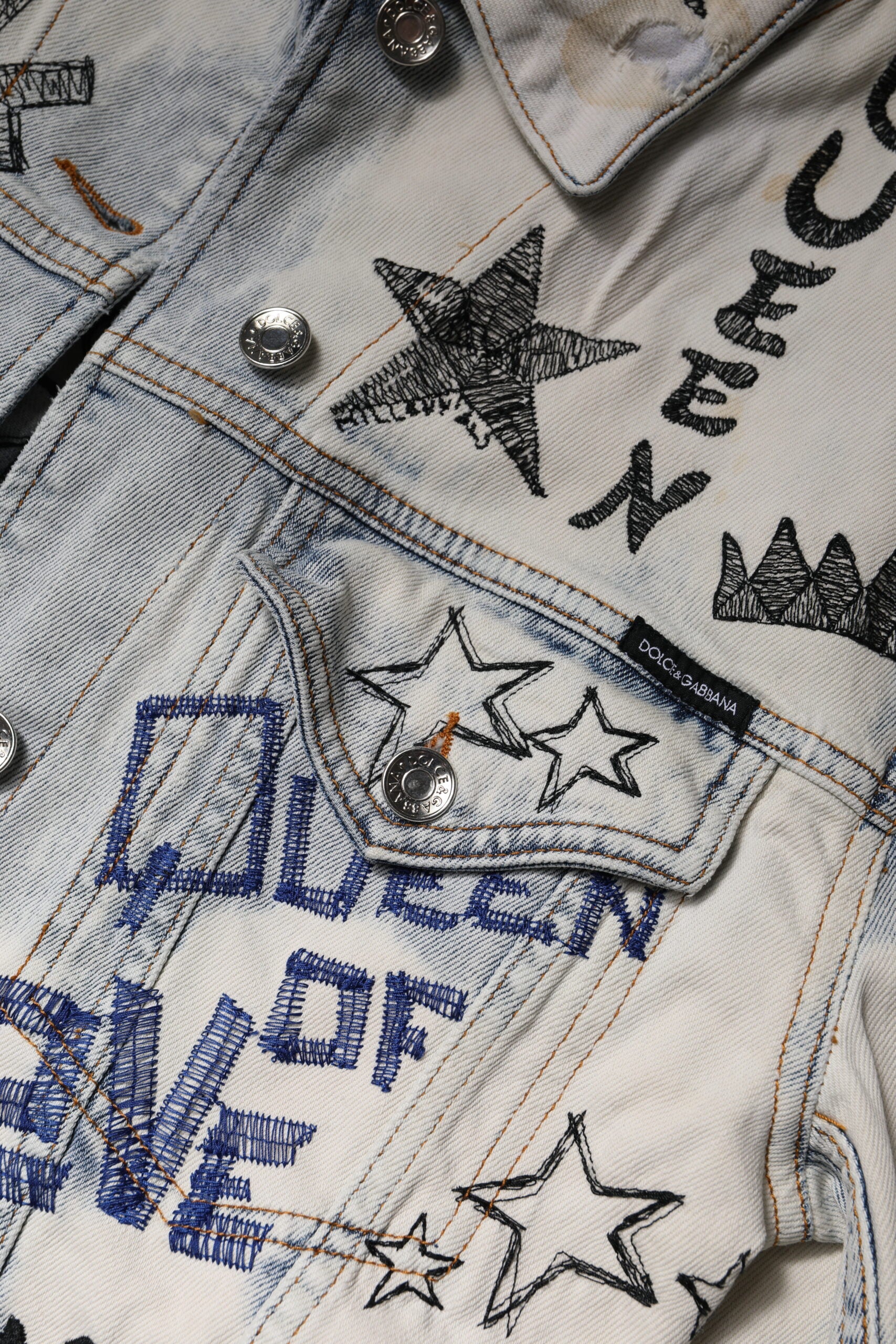 Dolce & Gabbana 98% Cotton 2% Elastane jacket in blue — view 7