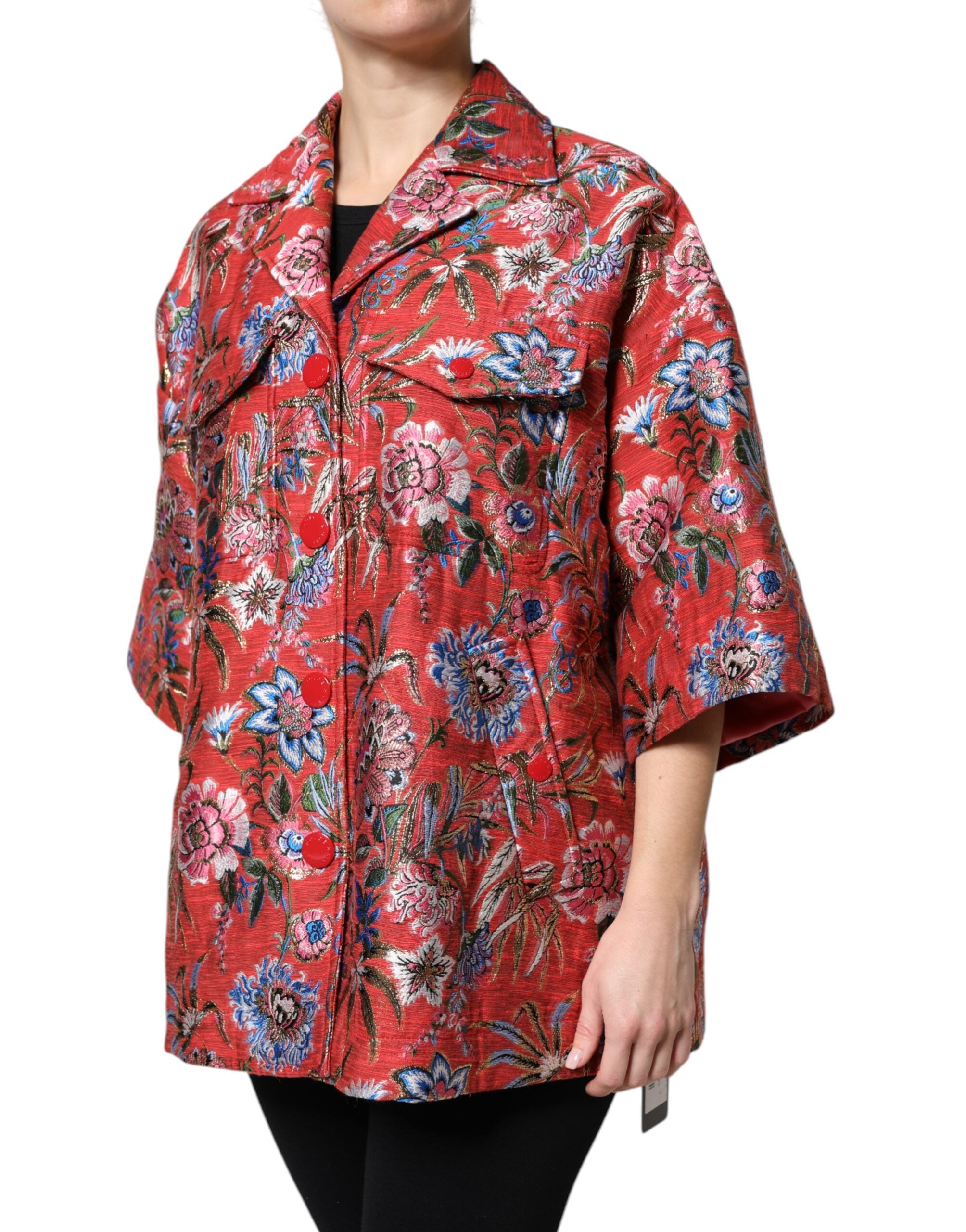 Dolce & Gabbana 70% Polyester coat in red — view 3