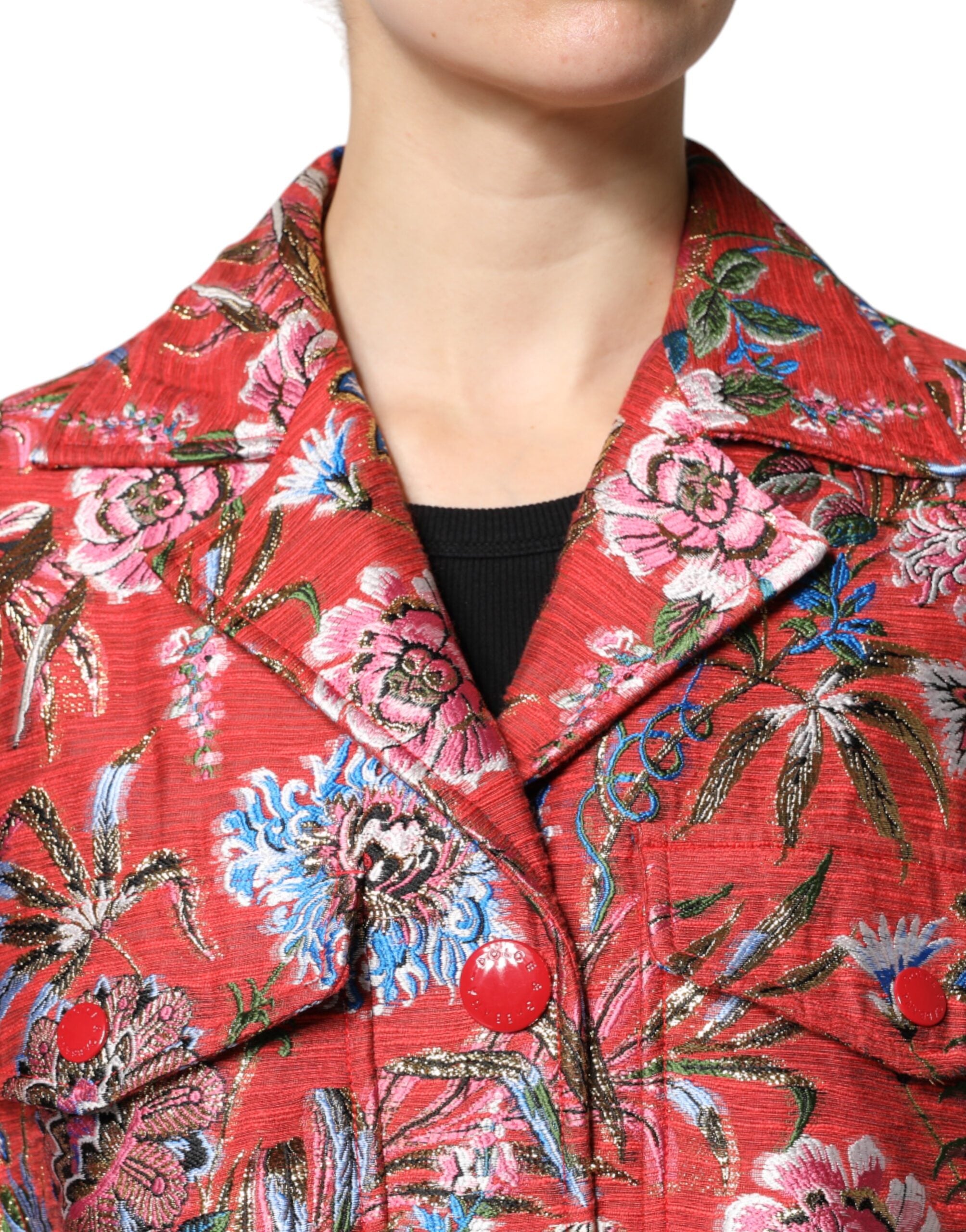 Dolce & Gabbana 70% Polyester coat in red — view 5