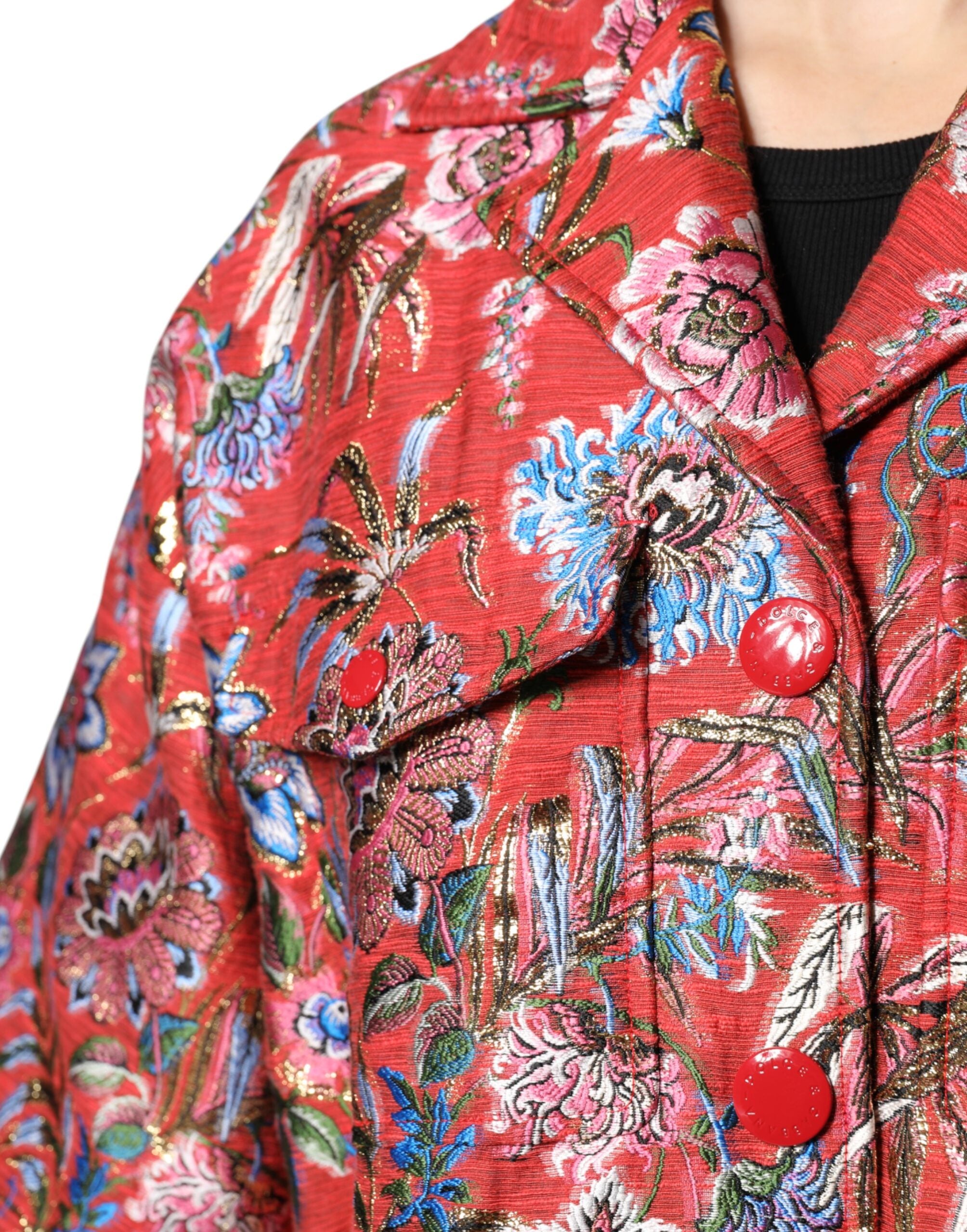 Dolce & Gabbana 70% Polyester coat in red — view 8