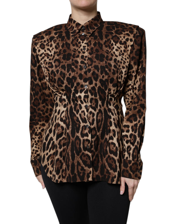 Dolce & Gabbana 90% Silk 5% Elastane 5% Polyester shirt in brown