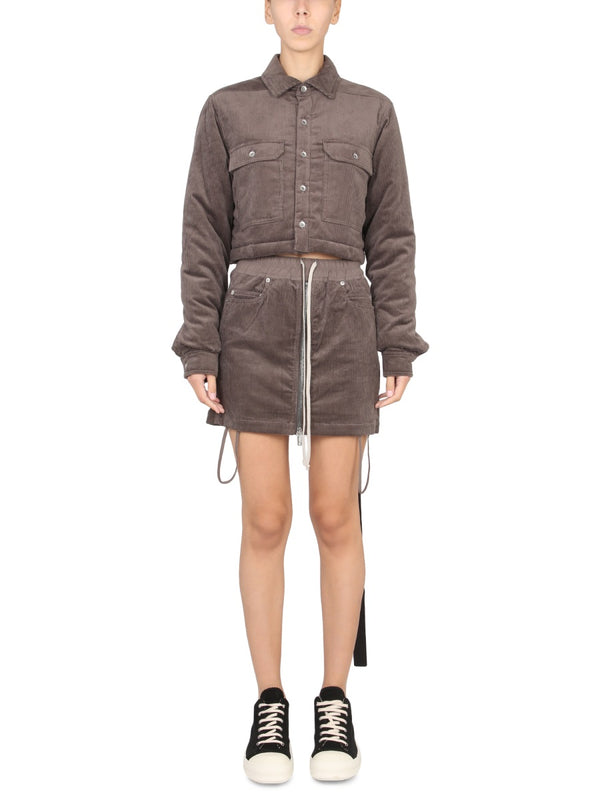 Cropped Jacket With Classic Collar Dove