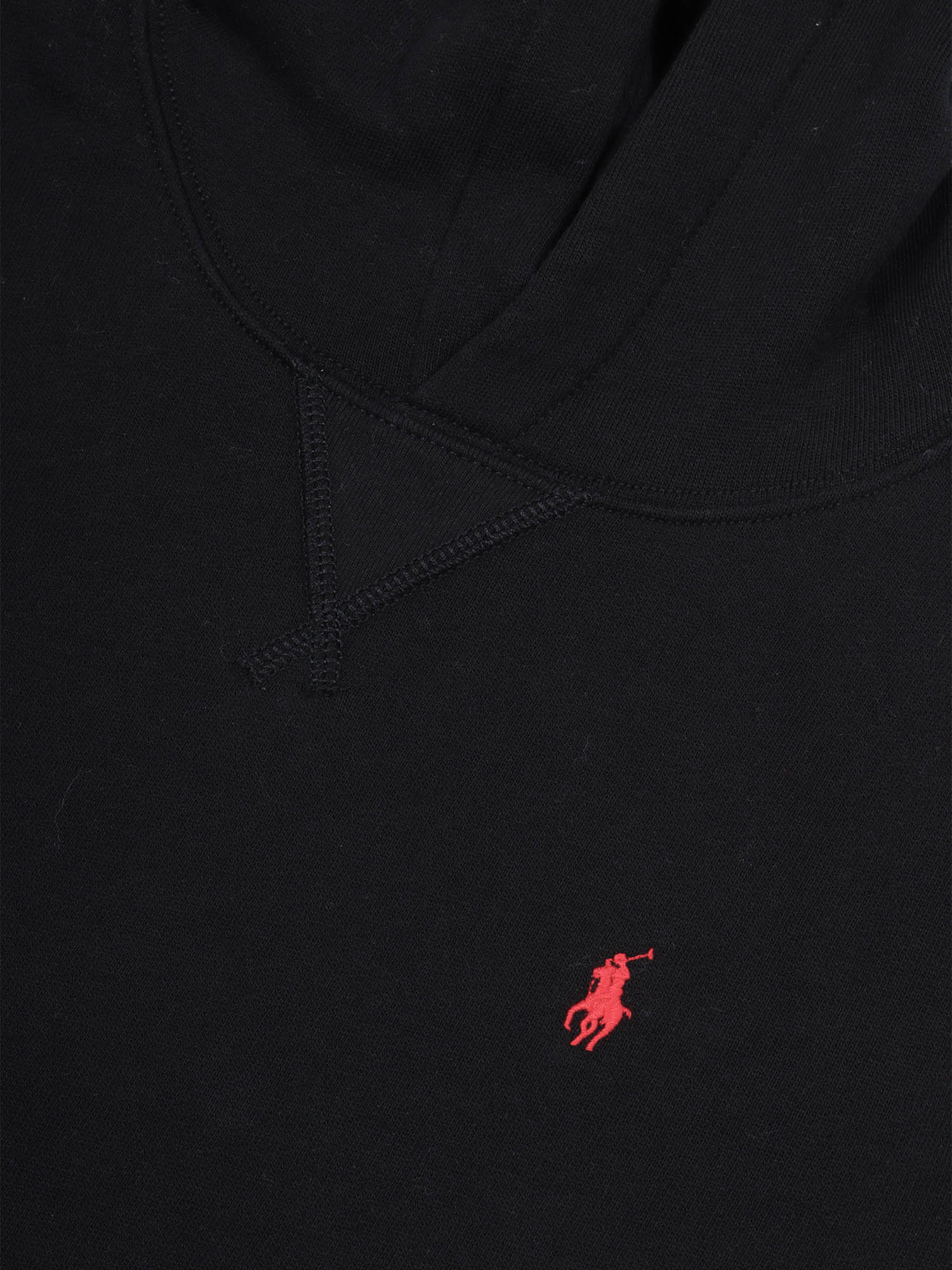 LS PO HOOD-TOPS-KNIT Black Cotton Polyester Sweatshirt