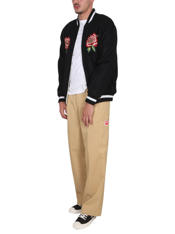 Double Face Bomber Jacket Black Wool