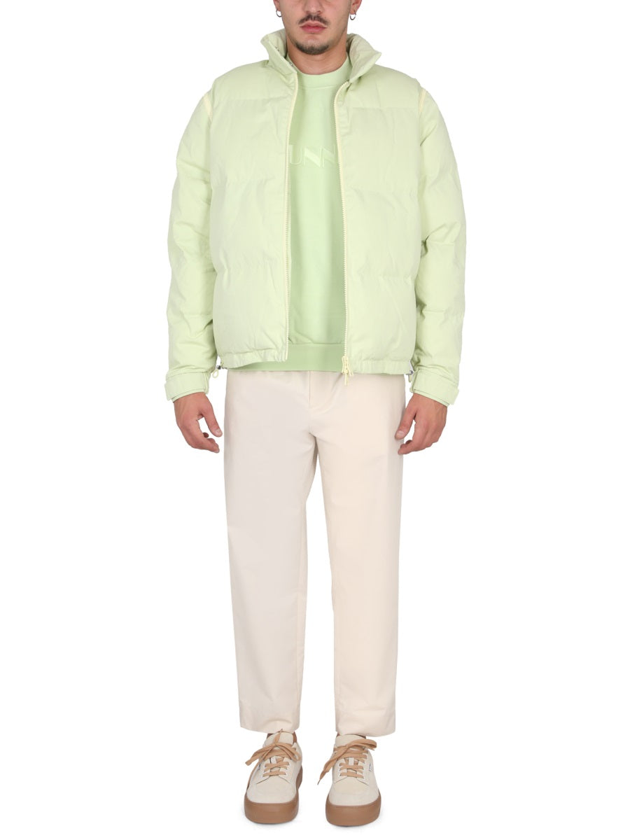 Jacket With Zip Green Cotton