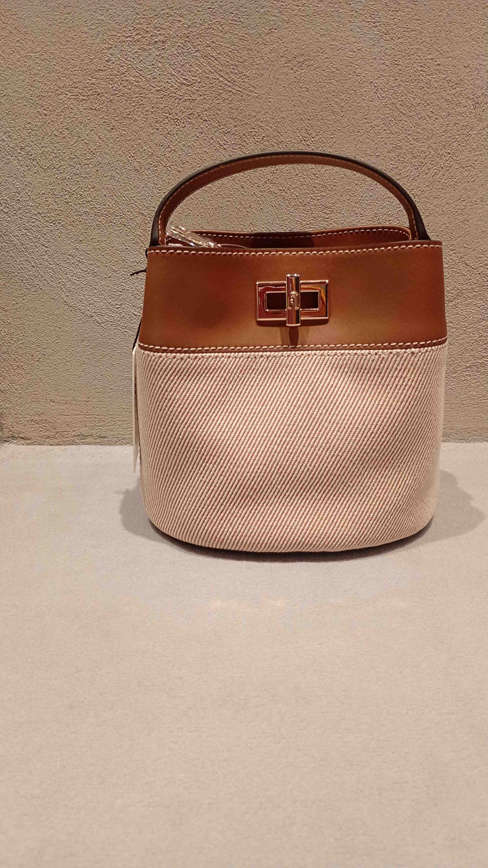 Amelia Mini Bucket Bag Brown Calf Leather |