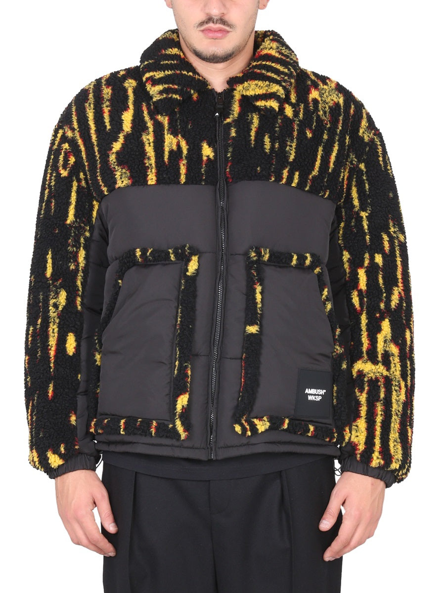 Jacket With Logo Yellow Polyester Acrylic