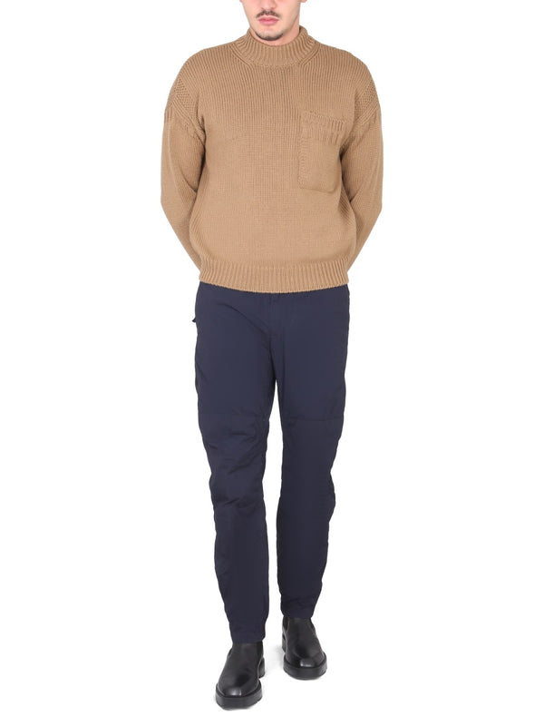 Turtleneck Shirt Beige Cotton Jumpers