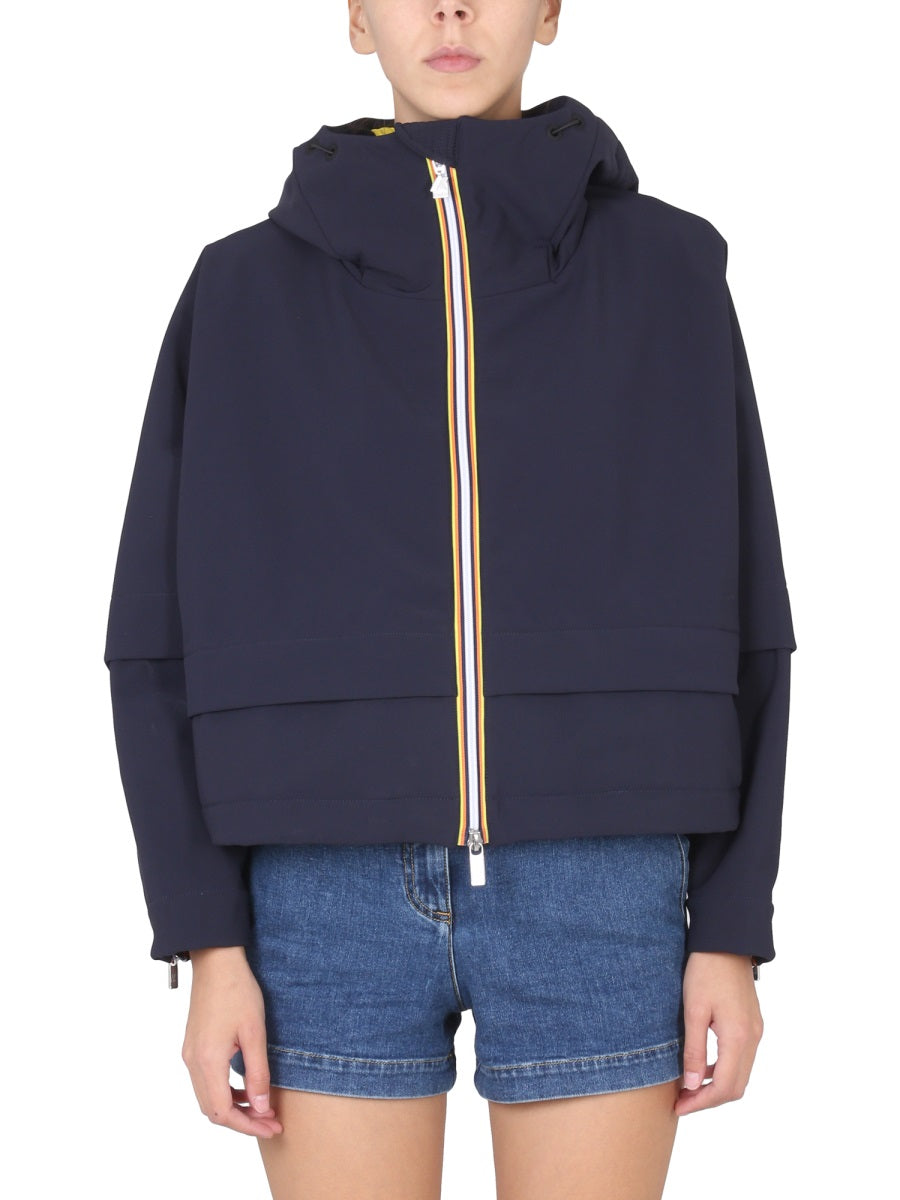 Windbreaker With Logo Blue Jacket