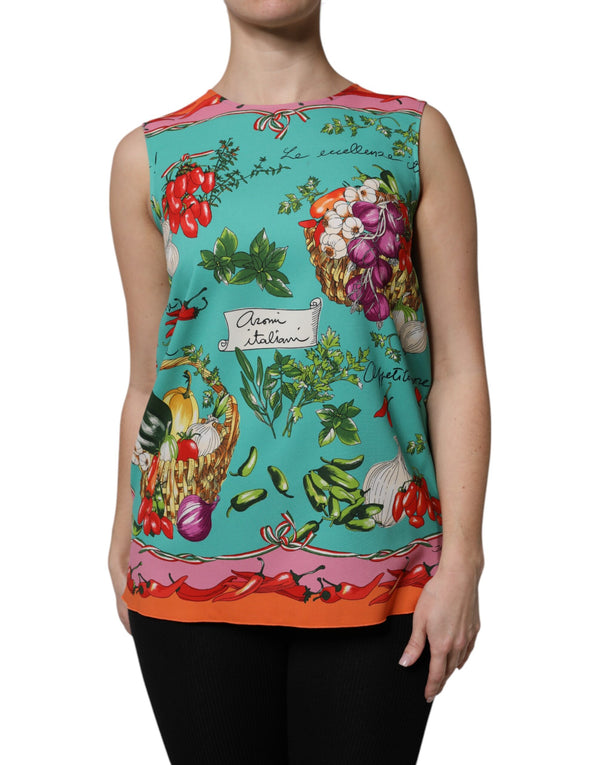 Dolce & Gabbana 95% Silk 5% Elastane tank top in multicolor