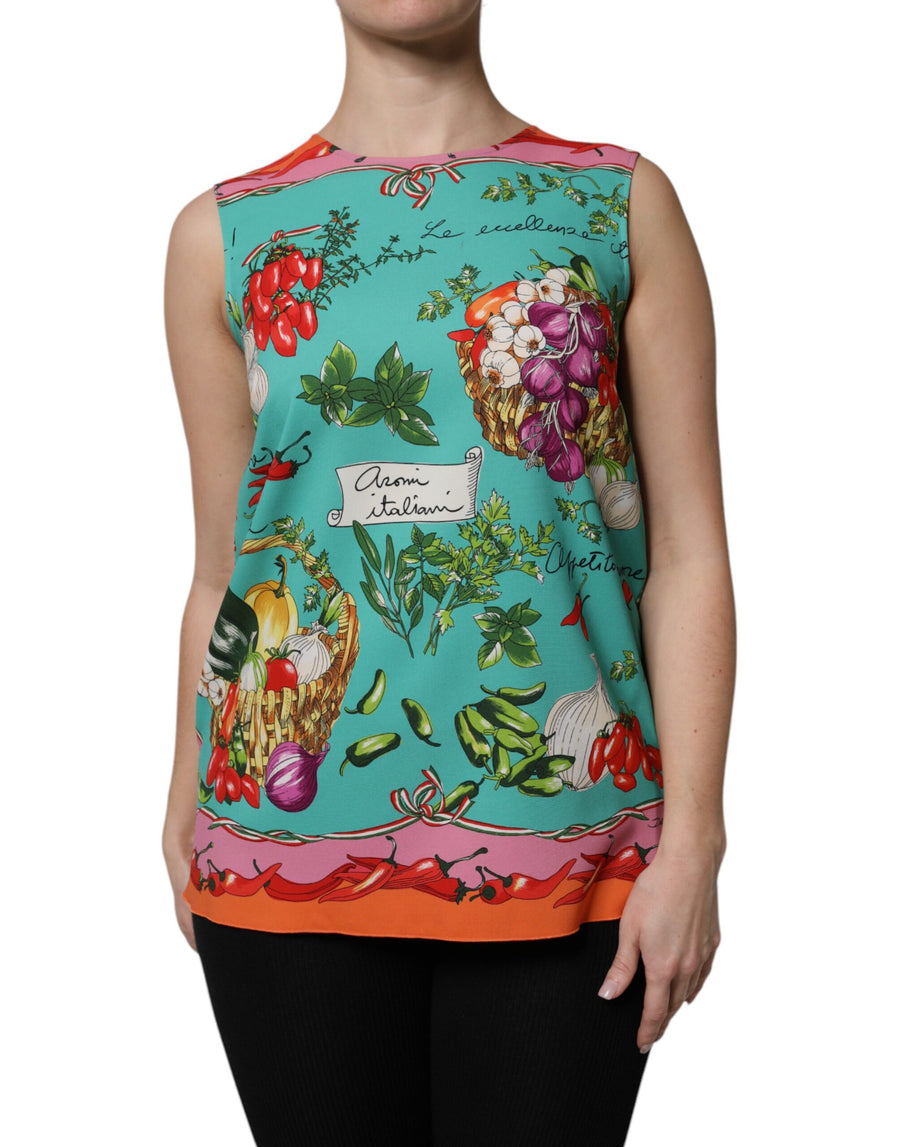 Dolce & Gabbana 95% Silk 5% Elastane tank top in multicolor
