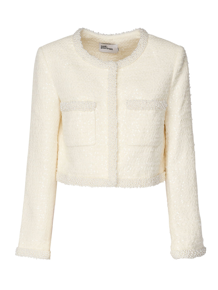 Self-Portrait Jackets White Acrylic