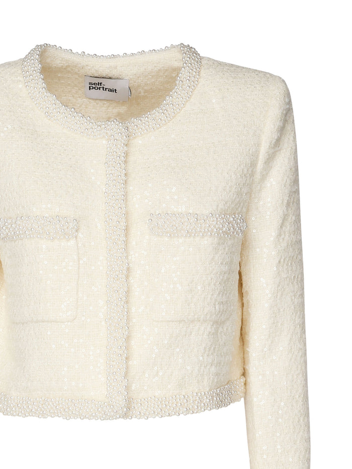 Self-Portrait Jackets White Acrylic